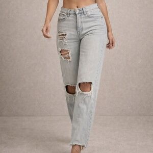 Distressed light blue jeans from glassons